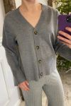 Pieces - Cardigan - PC Sia LS Cardigan - Medium Grey Melange