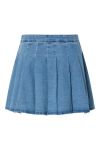 Pieces - Nederdel - Silje MW Plissé Mini Denim Skirt - Light Blue Denim