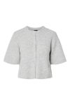 Pieces - Cardigan - Silly SS O-Neck Knit Cardigan - Light Grey Melange