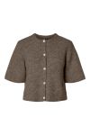 Pieces - Cardigan - Silly SS O-Neck Knit Cardigan - Morel