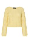 Pieces - Strik - Siri Short Boatneck Knit - Pale Banana