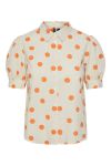 Pieces - Skjorte - PC Addi SS Shirt - Cloud Cream/Orange