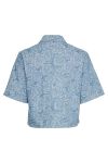 Pieces - Skjorte - PC Kalyn SS Denim Shirt - Light Blue Denim