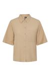 Pieces - Skjorte - PC Milano SS Shirt - Safari