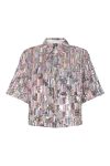 Pieces - Bluse - Naina 2/4 Short Sequins Shirt - Cloud Dancer 