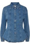 Pieces - Skjorte - Pc Ginny Ls Denim Shirt D2D Jit - Medium Blue Denim (Levering i marts)