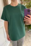 Pieces - T-shirt - Pc Skylar Ss Oversized Tee - Hunter Green