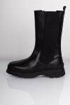 Pieces - Støvler - Seline Long Leather Boot - Black
