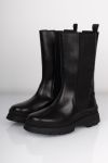 Pieces - Støvler - Seline Long Leather Boot - Black