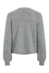 Pieces - Cardigan - PC Anna Glitter Bow V-Neck Cardigan D2D - Medium Grey Melange