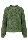 Pieces - Strik - PC Kassandra LS O-neck Knit - Hedge Green