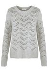 Pieces - Strik - PC Bibi LS Knit - Light Grey Melange