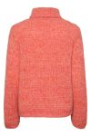 Pieces - Strik - PC Nona LS Turtle Neck Knit - Tangerine Tango/Multi Melange