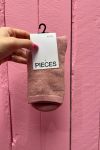 Pieces - Strømper - PC Sebby Glitter Long 1 Pack Pattern - Misty Rose
