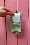Pieces - Strømper - PC Sebby Glitter Long 1 Pack Socks - Silt Green
