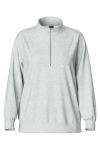Pieces - Sweatshirt - PC Chilli LS Half Zip Sweat - Light Grey Melange