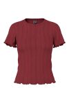 Pieces - T-shirt - PC Marie ss O-Neck Poin Top - Tawny Port