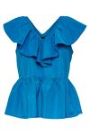 Pieces - Top - PC Chrilina Frill Top - Ibiza Blue