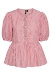 Pieces - Bluse - PC Holly 2/4 Tie - High Risk Red