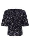 Pieces - Top - PC Kam SS Top - Black/Purple Silver 