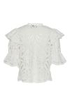 Pieces - Bluse - PC Lykke 2/4 Lace Top - Bright White