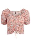 Pieces - Top - PC Selina SS Top - Strawberry Pink/Small Flower