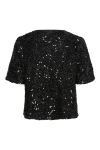 Pieces - Top - Pc Serena Sequin Ss O-Neck Top - Black