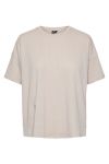 Pieces - T-shirt - PC Brecca SS O-Neck Oversized Tee - Silver Gray