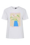 Pieces - T-shirt - PC Tess Ss O-Neck Loose Tee Box - Bright White/Flower