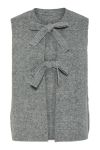 Pieces - Vest - PC Silly Sl Reversible Tie Vest - Medium Grey Melange