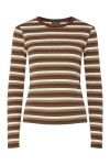 Pieces - Bluse - May LS Striped Top - Morel Downtwon brown/greige