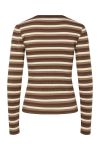 Pieces - Bluse - May LS Striped Top - Morel Downtwon brown/greige