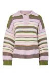 Pieces - Strik - Rye LS Polo Knit - Sphagnum Multi color