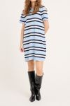 A-View - Kjole - Polo Stripe Knit Dress - Light blue/White stripe (Levering midt maj)