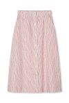 Mads Nørgaard - Nederdel - Poplinda Sindri Skirt - Pinstripe/Fiery Red