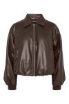 Pieces - Jakke - Lara Padded Coated Bomber Jacket - Hot Fudge