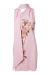 YAS - Kjole - Pella SL Tie Dress - Pink Lady Placement Flower (Levering midt juni)