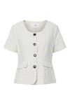 Y.A.S - Top - Dotly SS Blazer - Star White W. Black Dots (Levering midt juni)