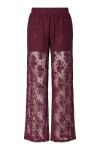 Pieces - Bukser - Nussa MW Wide Lace Pants - Winetasting (Levering midt november)
