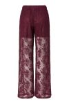 Pieces - Bukser - Nussa MW Wide Lace Pants - Winetasting (Levering midt november)