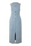Pieces - Kjole - Franna SL Long Denim Dress - Light Blue Denim (Levering midt april)
