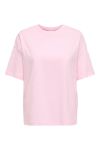 JDY - T-Shirt - Carla S/S Oversize T-Shirt - Pink Lady Cheery Print