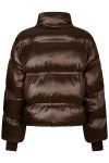 Neo Noir - Jakke - Rhea Shiny Puffer Jacket - Dark brown 