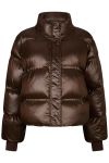 Neo Noir - Jakke - Rhea Shiny Puffer Jacket - Dark brown 