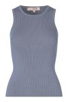 A-View - Top - Rib Knit Tank Top - Dusty blue