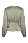 Neo Noir - Bluse - Rista Heavy Sateen Blouse - Smoke Green