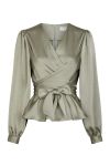 Neo Noir - Bluse - Rista Heavy Sateen Blouse - Smoke Green