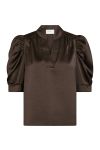 Neo Noir - Bluse - Roella Heavy Sateen Blouse - Dark brown