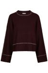 Neo Noir - Strik - Roeme Knit Stitch Blouse - Wine