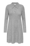 JDY - Kjole - Rosemary Life L/S Collar Dress - Light Grey Melange